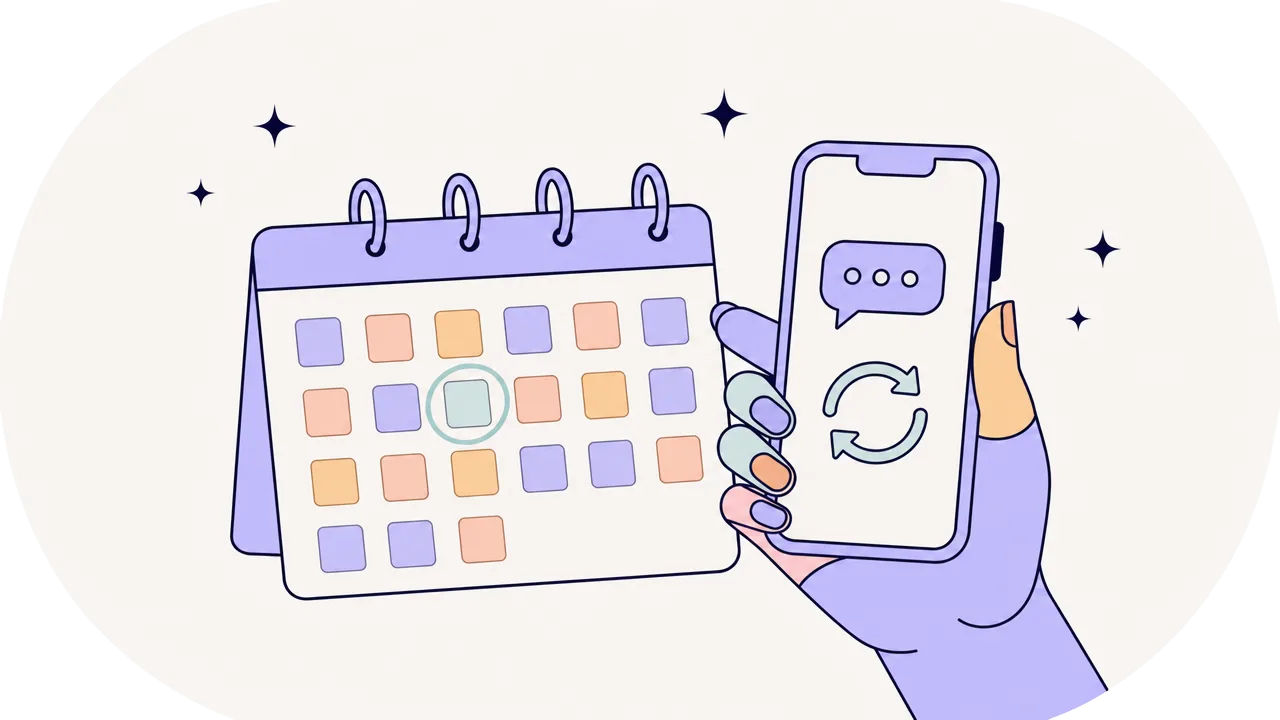 Calendrier mensuel et téléphone qui met la routine à jour
